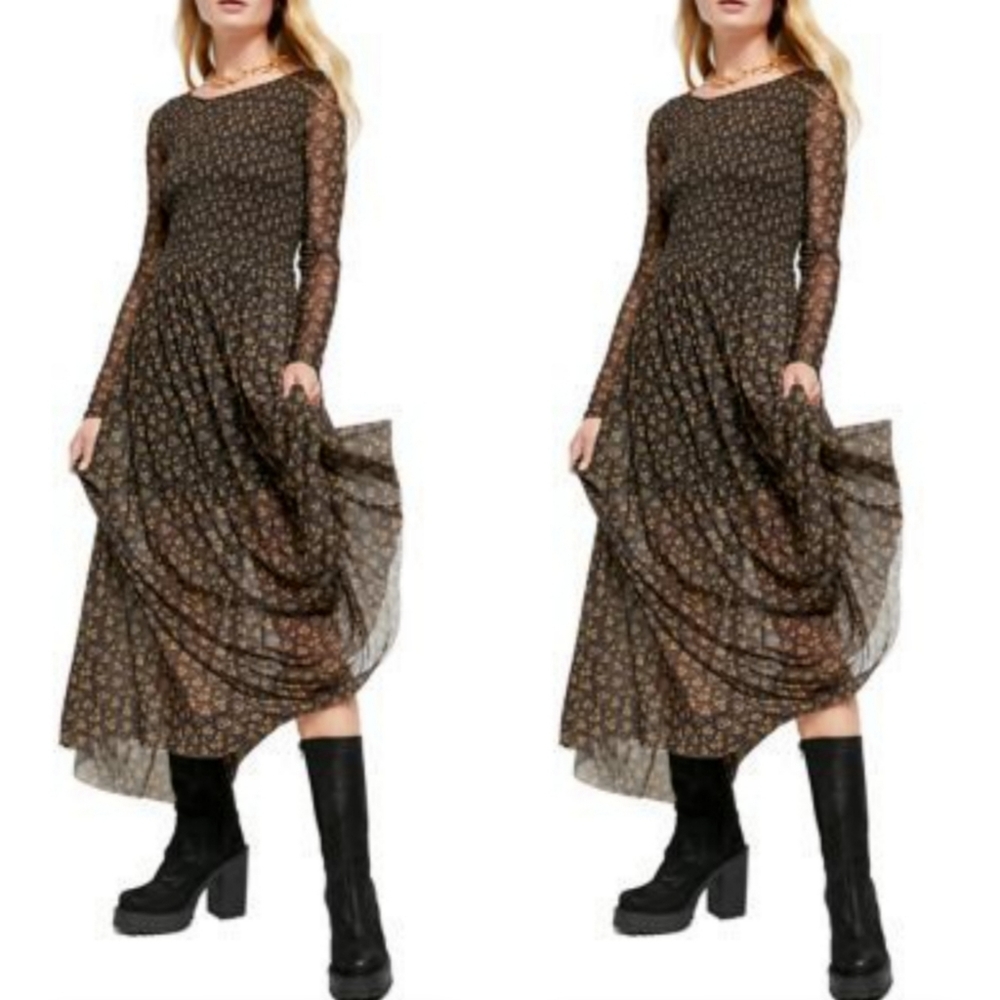 💯%FP Hello And Goodbye Mesh Midi Dress XL - Picture 4 of 10